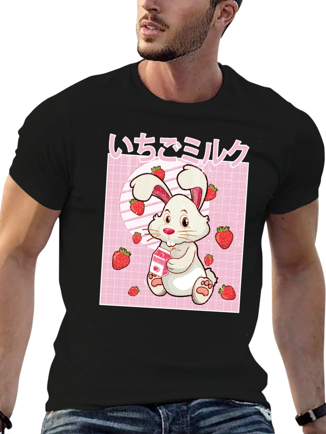 Cute Strawberry Milk Rabbit T-Shirt