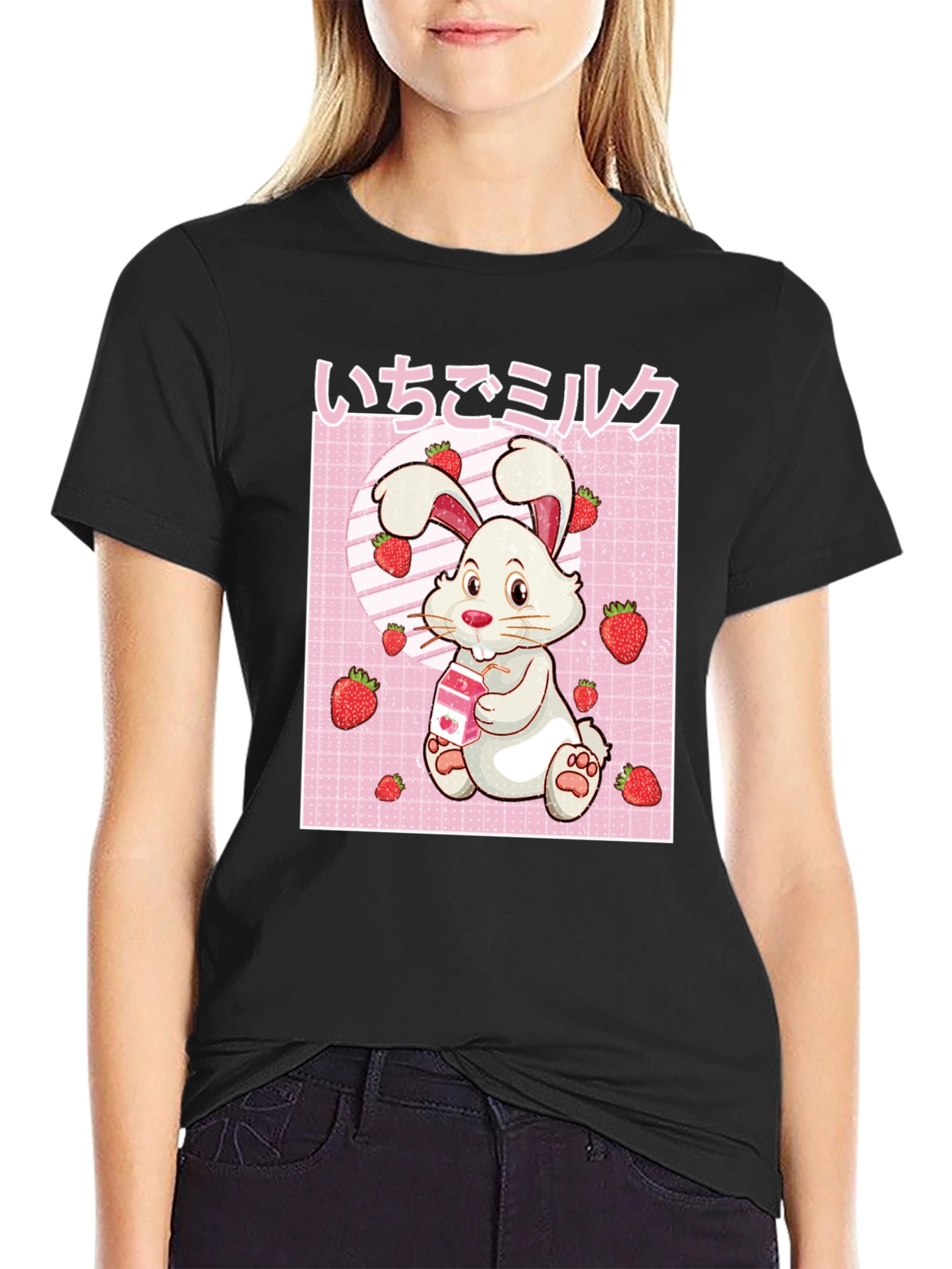 Cute Strawberry Milk Rabbit T-Shirt