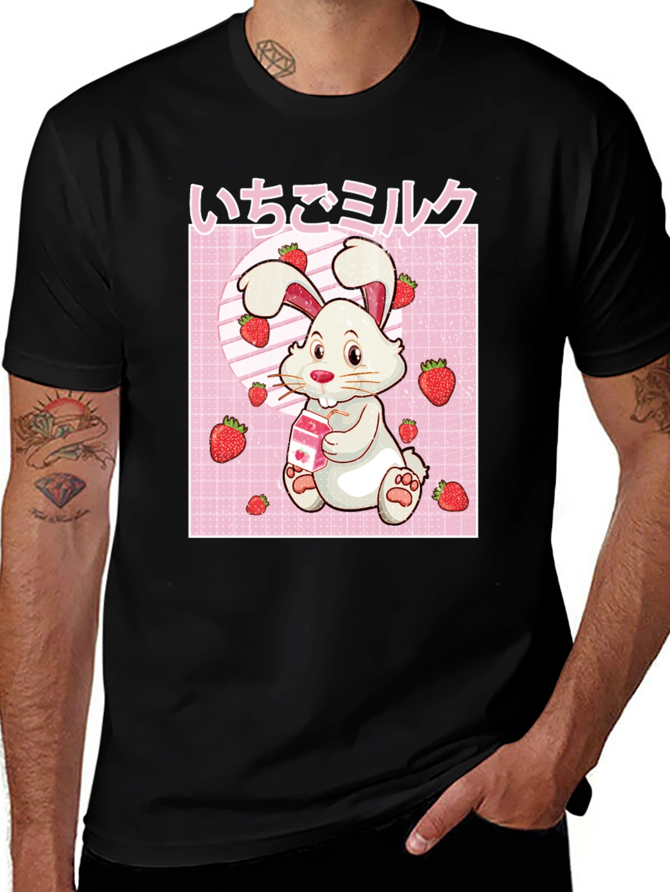 Cute Strawberry Milk Rabbit T-Shirt