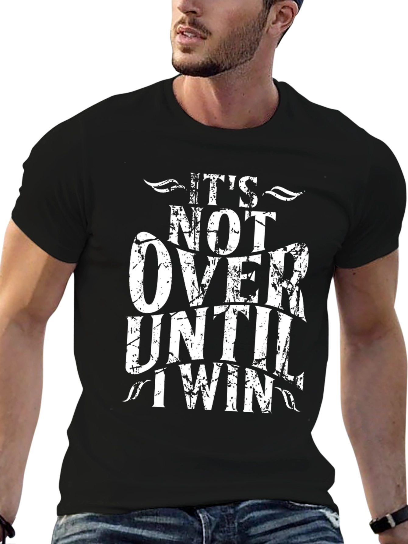 Its Not Over Until I Win Black Graphic Tee