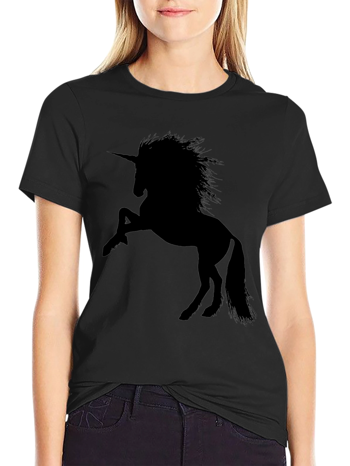 Unicorn Silhouette Black T-Shirt