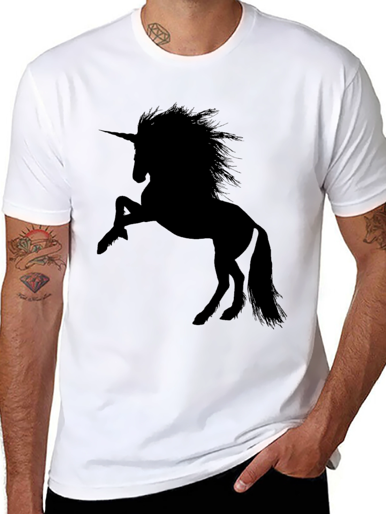 Unicorn Silhouette Black T-Shirt