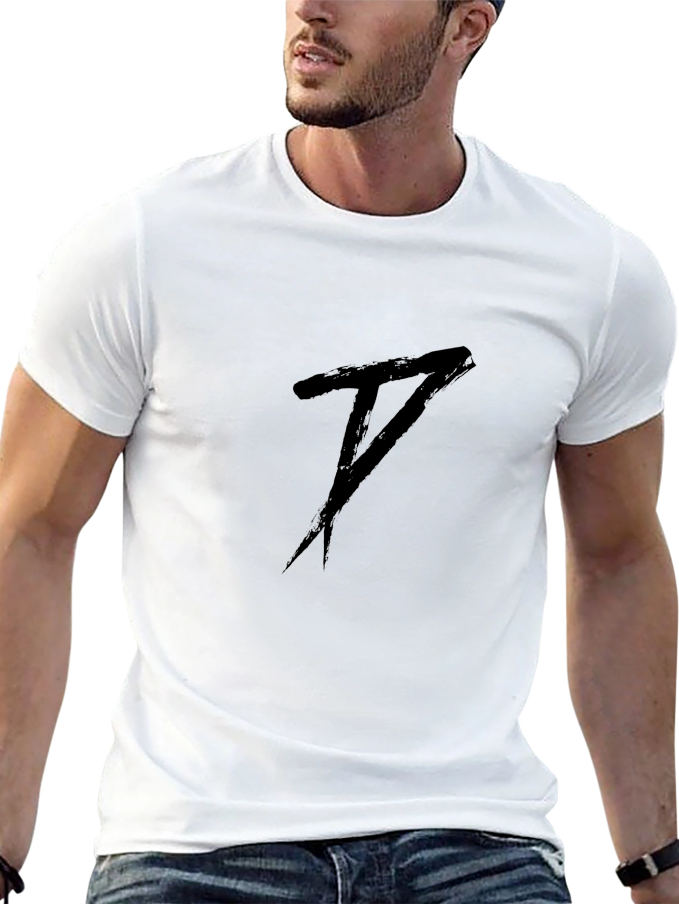 Black Graphic Tee - Abstract Design