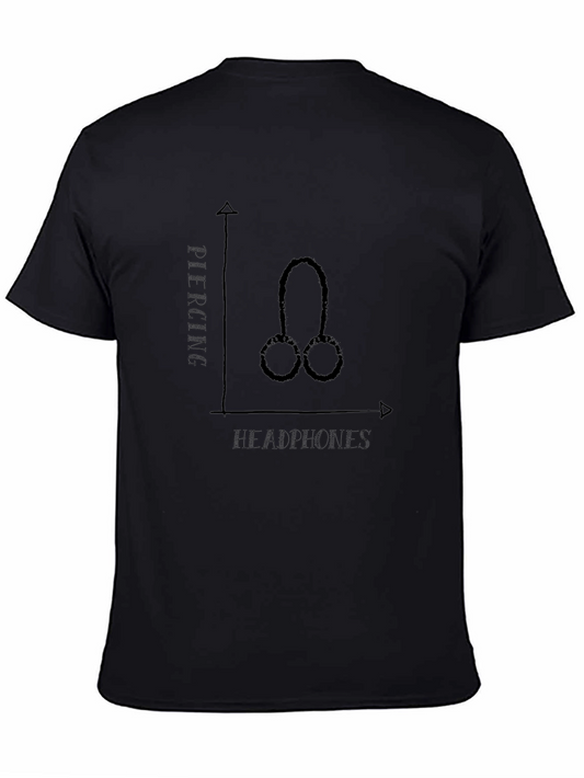 Headphones Piercing Funny Graphic Tee