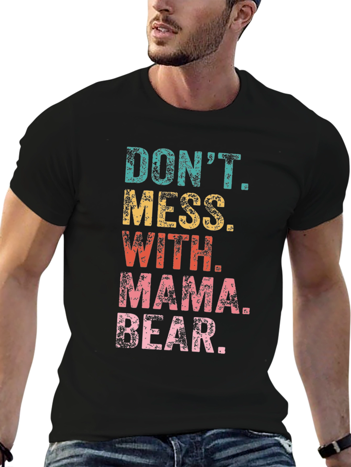 Dont Mess With Mama Bear Black Graphic T-Shirt