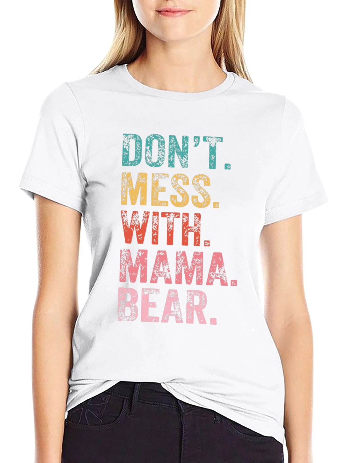 Dont Mess With Mama Bear Black Graphic T-Shirt