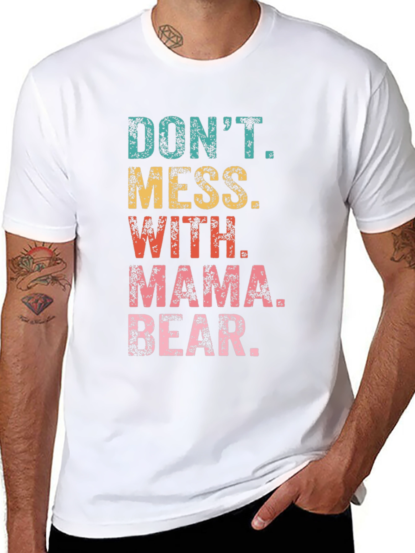 Dont Mess With Mama Bear Black Graphic T-Shirt