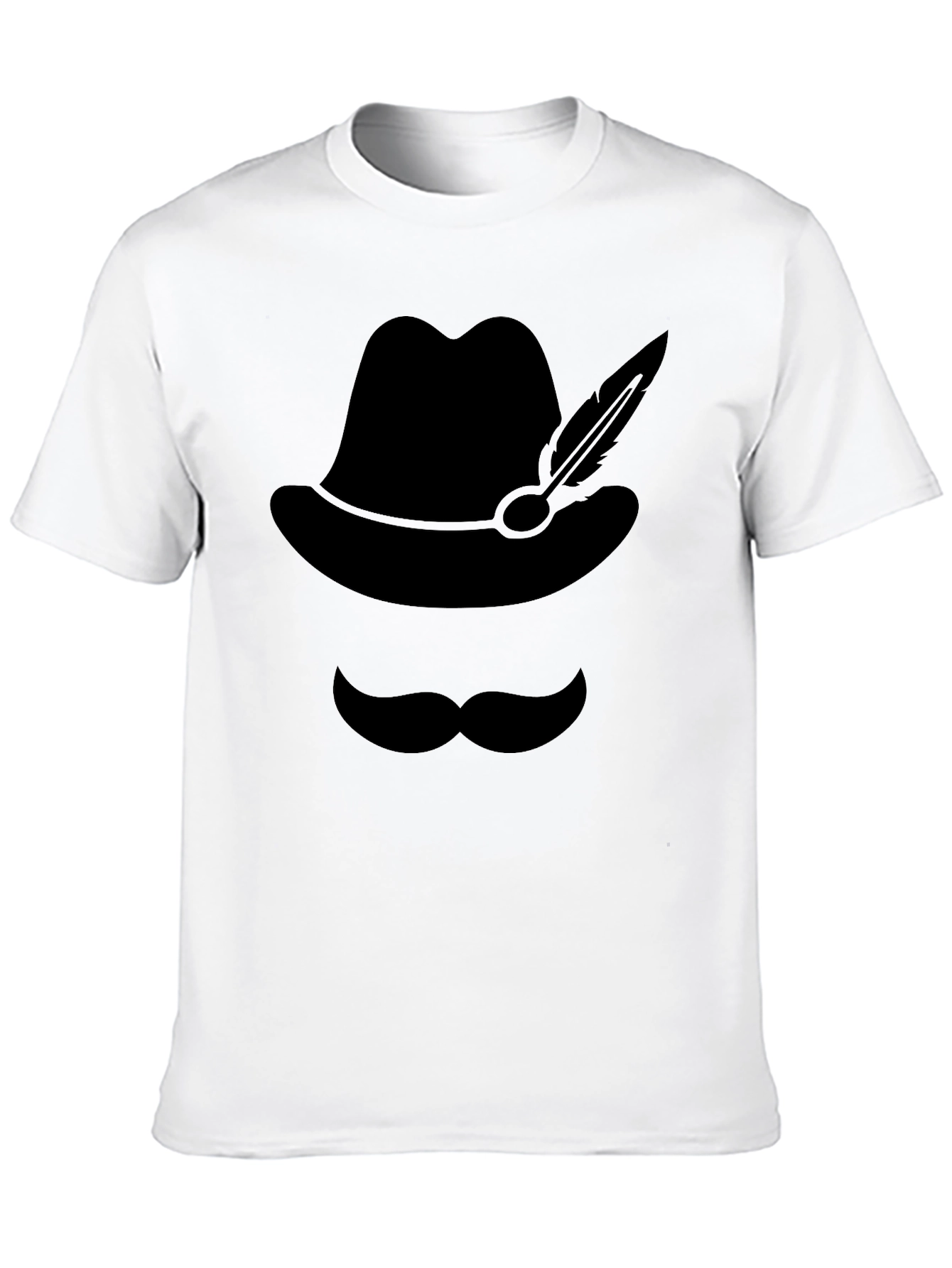Oktoberfest Style Graphic Tee - Bavarian Hat & Mustache