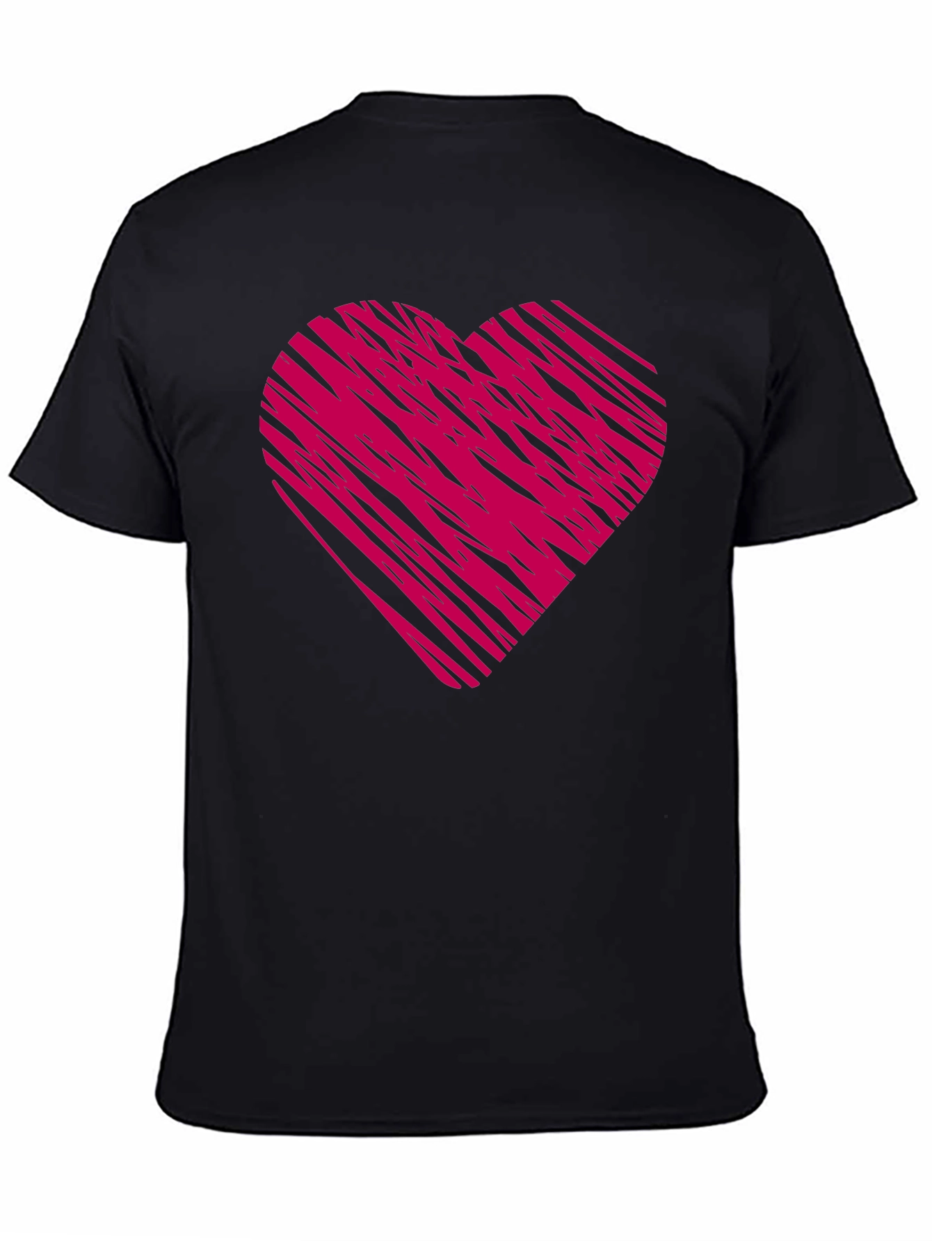 Black T-Shirt with Pink Heart Design