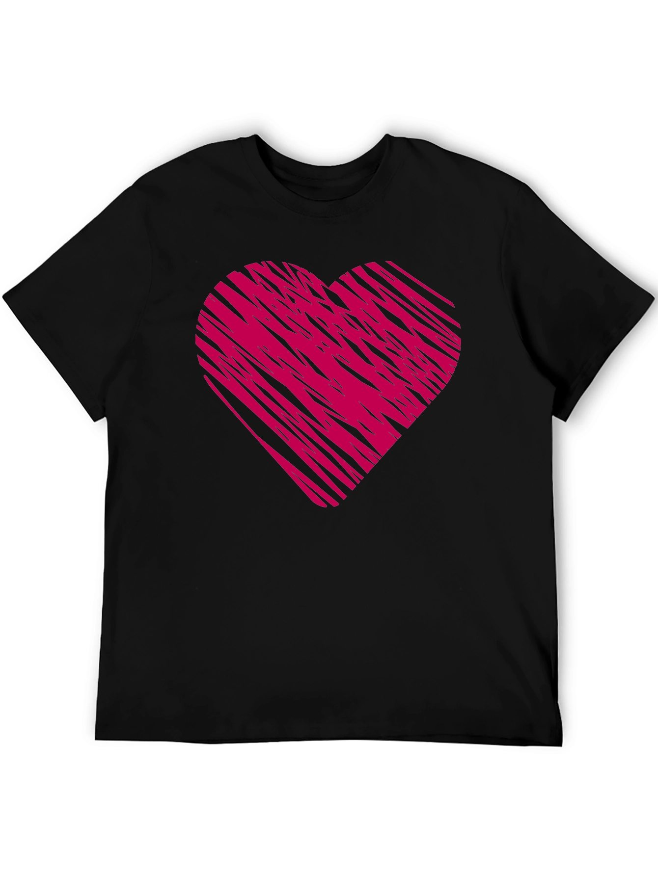 Black T-Shirt with Pink Heart Design