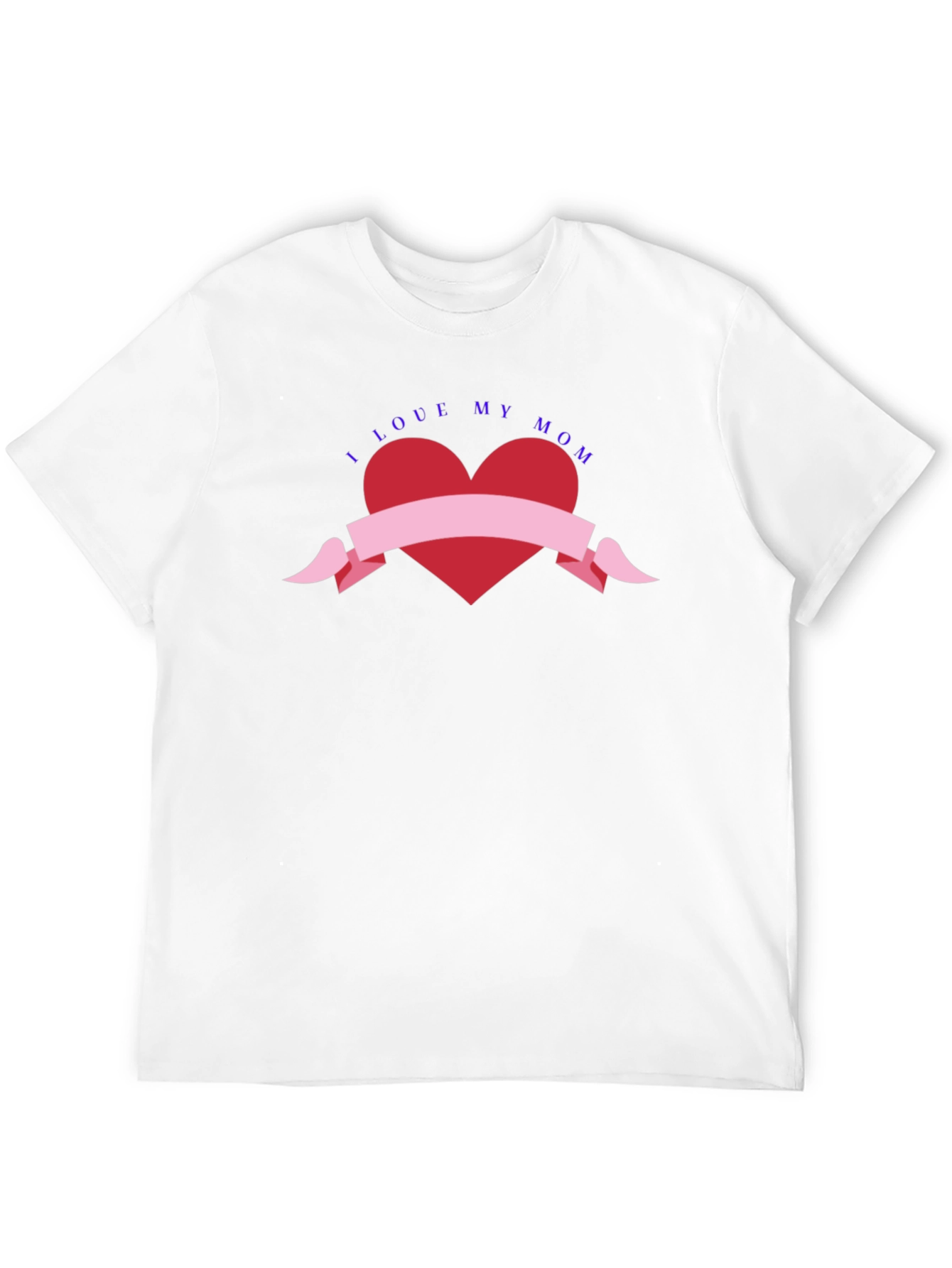 I Love My Mom Black T-Shirt with Heart Graphic
