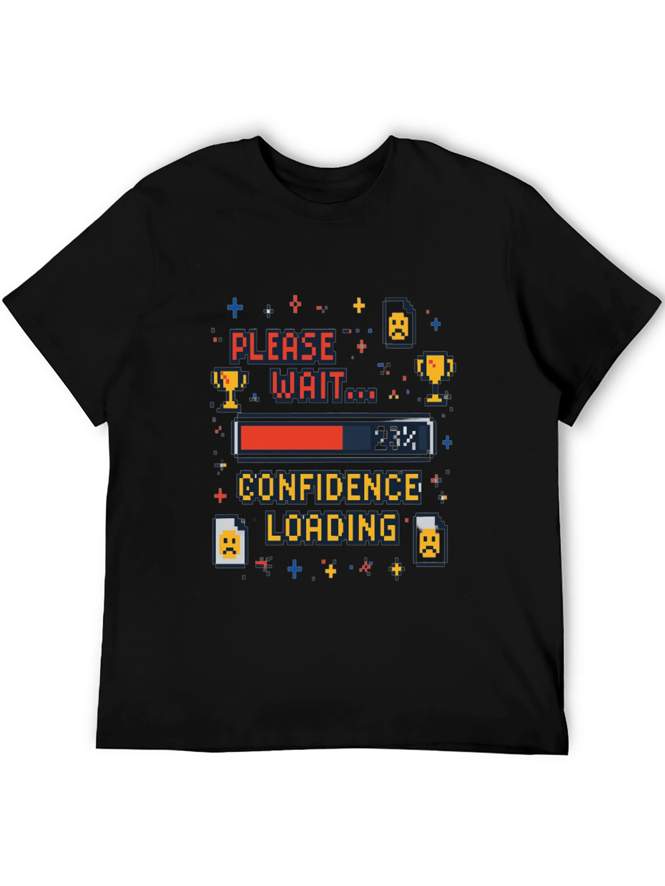 Confidence Loading Pixel Art Black Tee