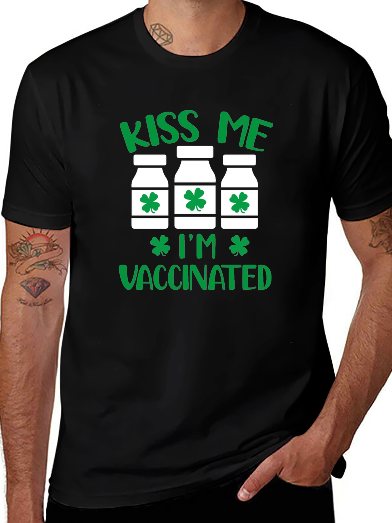 Kiss Me Im Vaccinated St Patricks Day T-Shirt