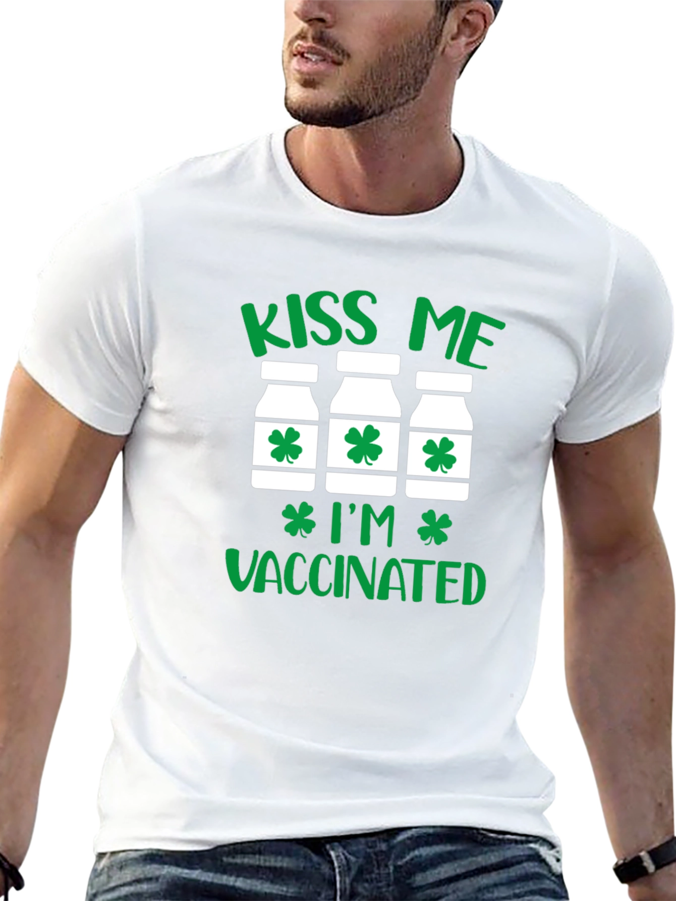 Kiss Me Im Vaccinated St Patricks Day T-Shirt