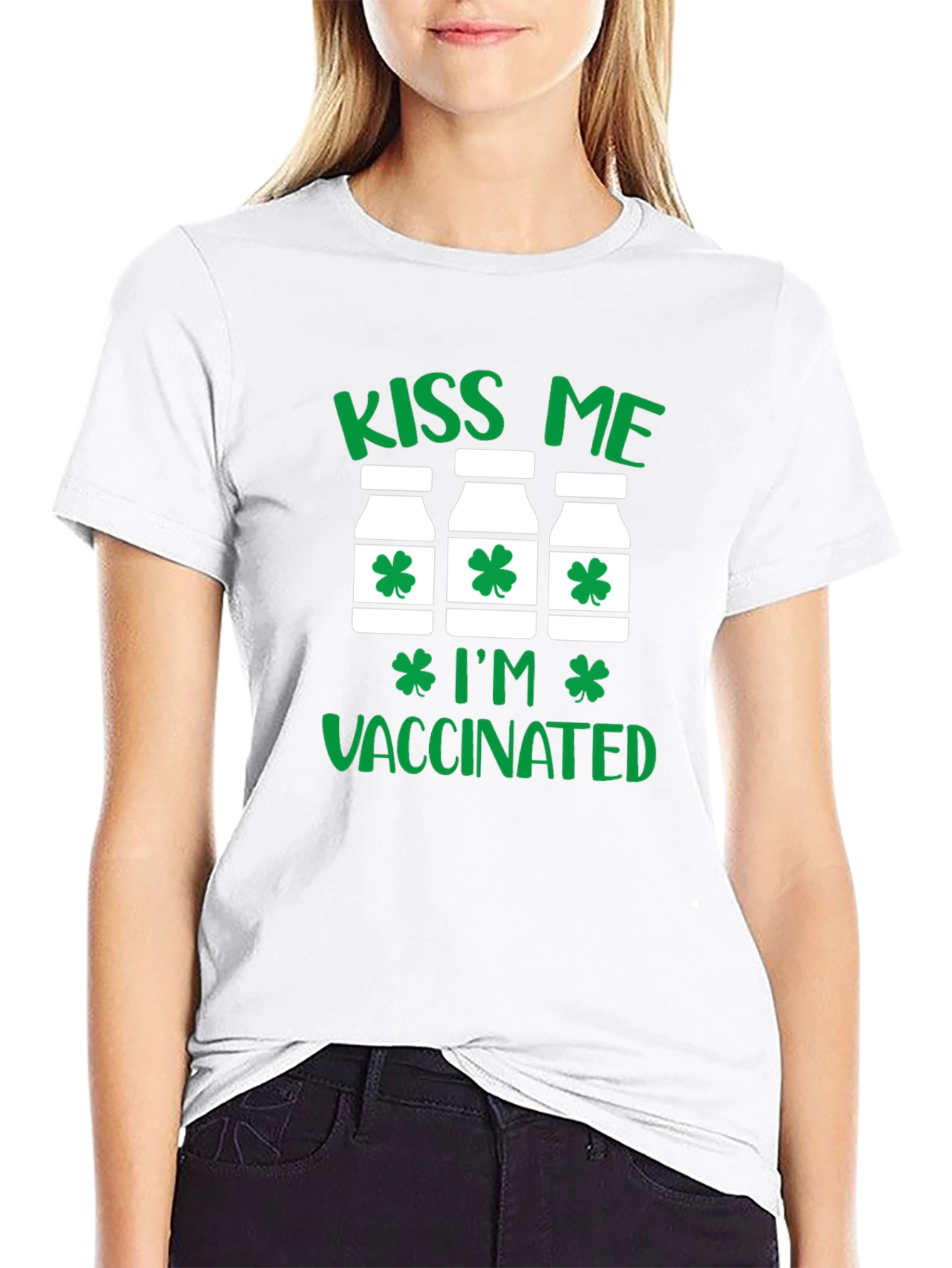 Kiss Me Im Vaccinated St Patricks Day T-Shirt
