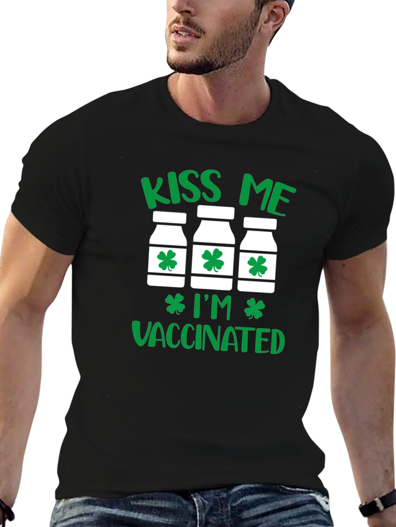 Kiss Me Im Vaccinated St Patricks Day T-Shirt