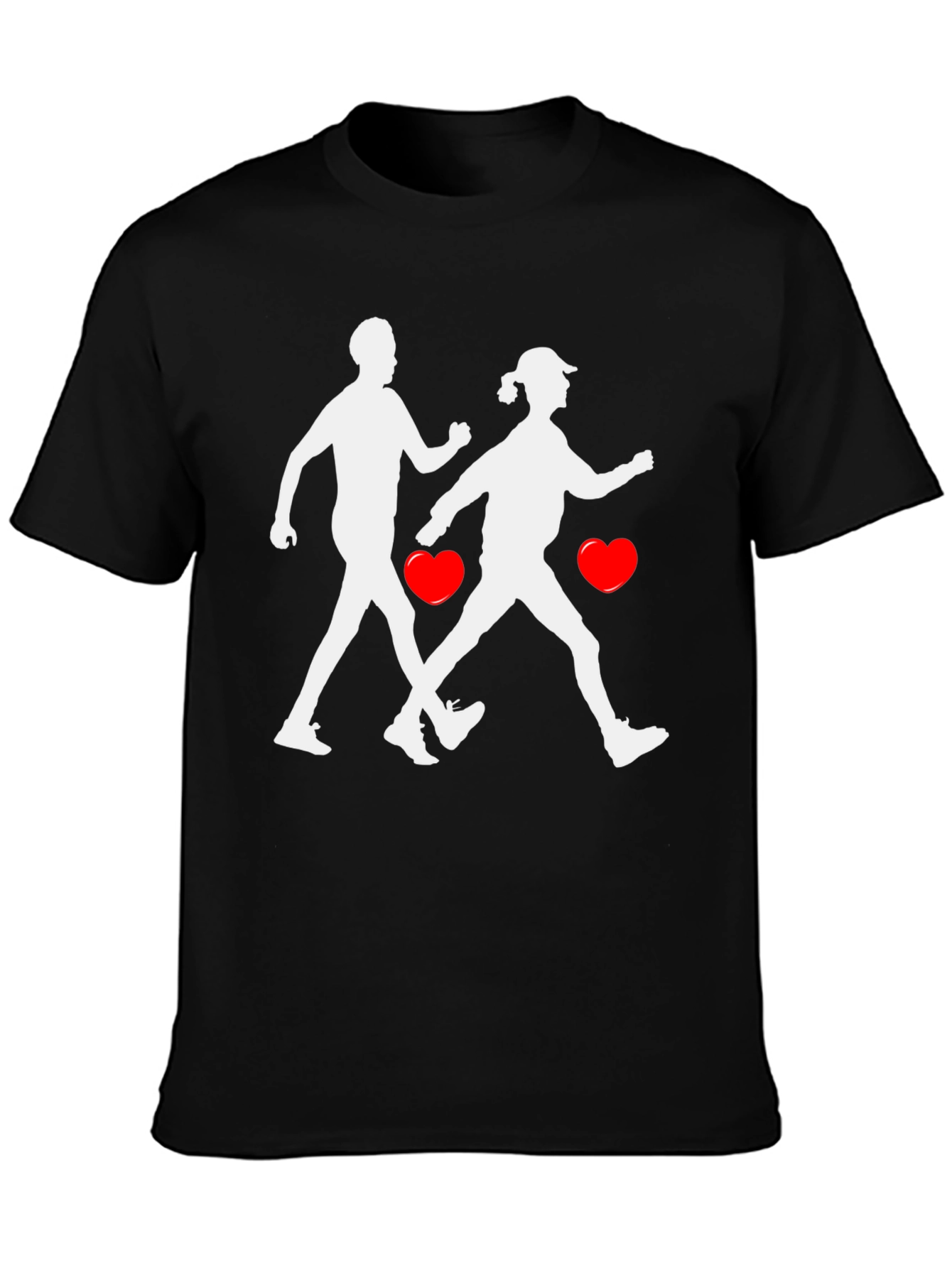 Couple Walking T-Shirt Love Cardio Fitness Tee