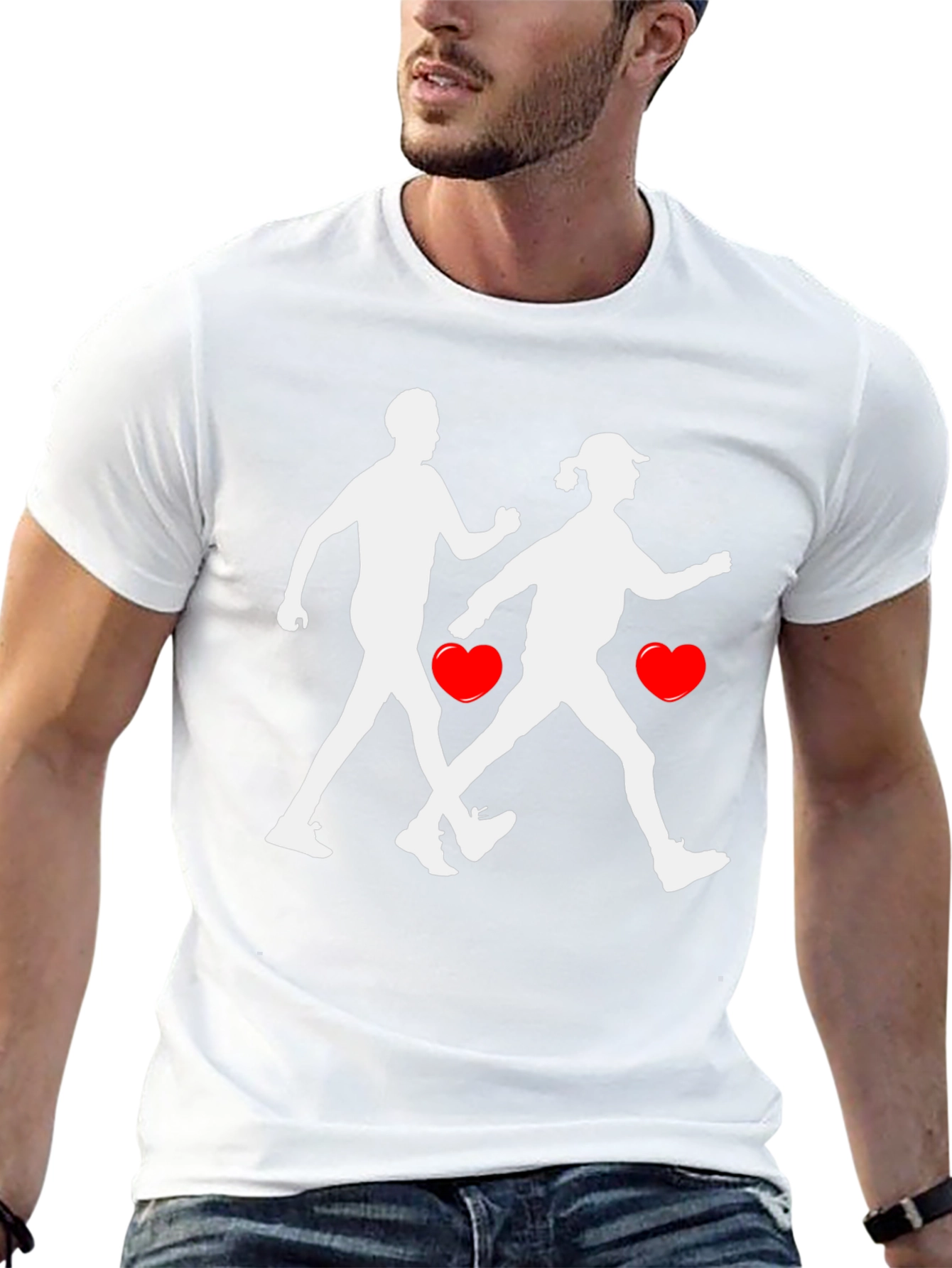 Couple Walking T-Shirt Love Cardio Fitness Tee