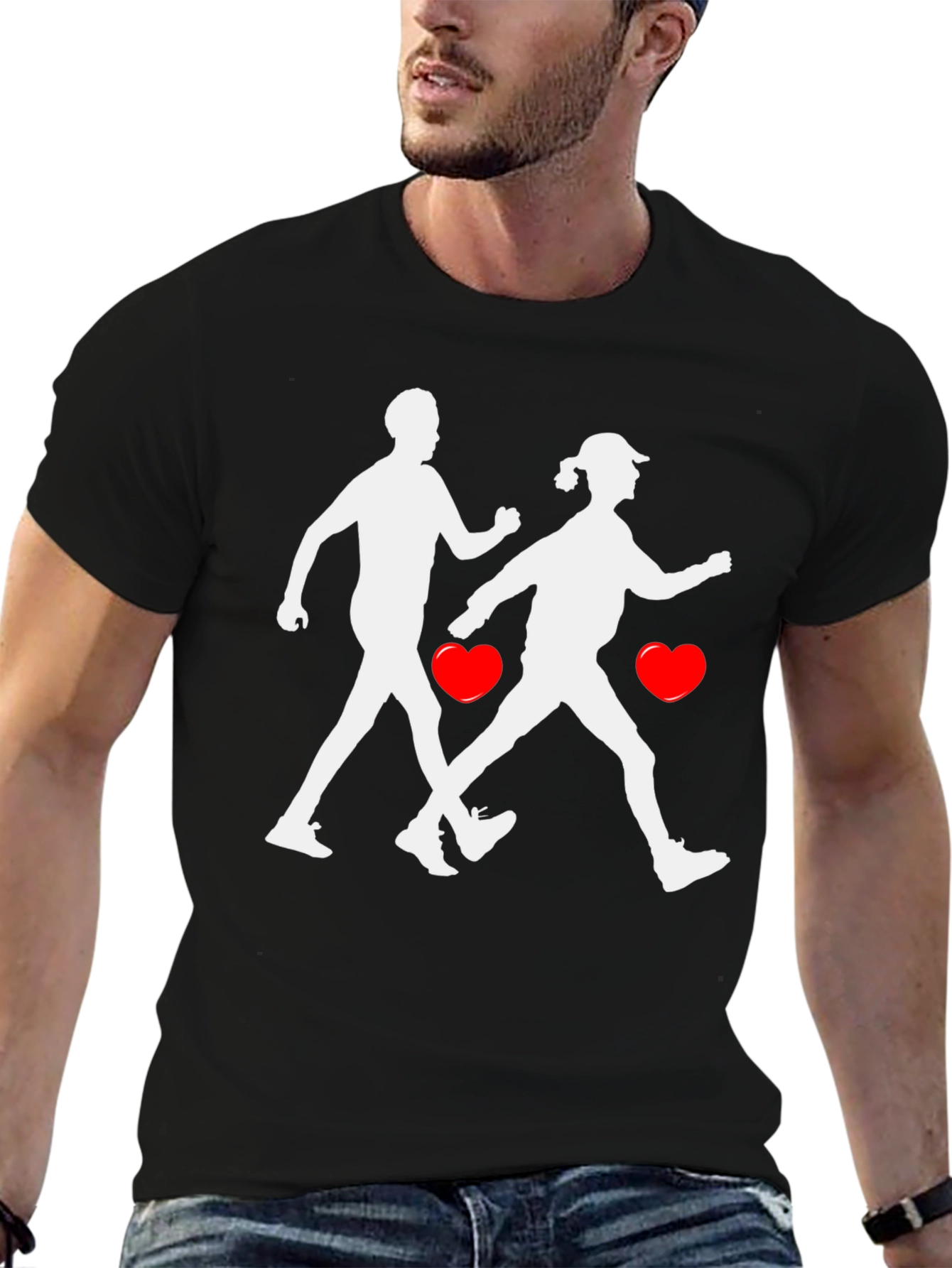 Couple Walking T-Shirt Love Cardio Fitness Tee