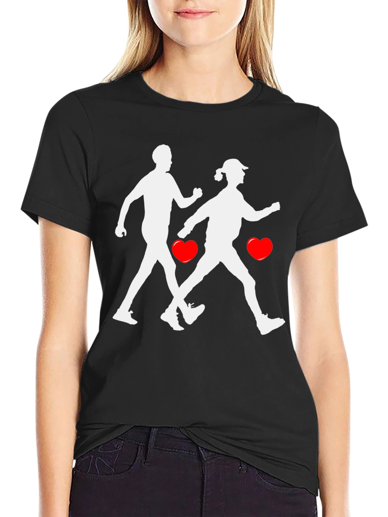 Couple Walking T-Shirt Love Cardio Fitness Tee