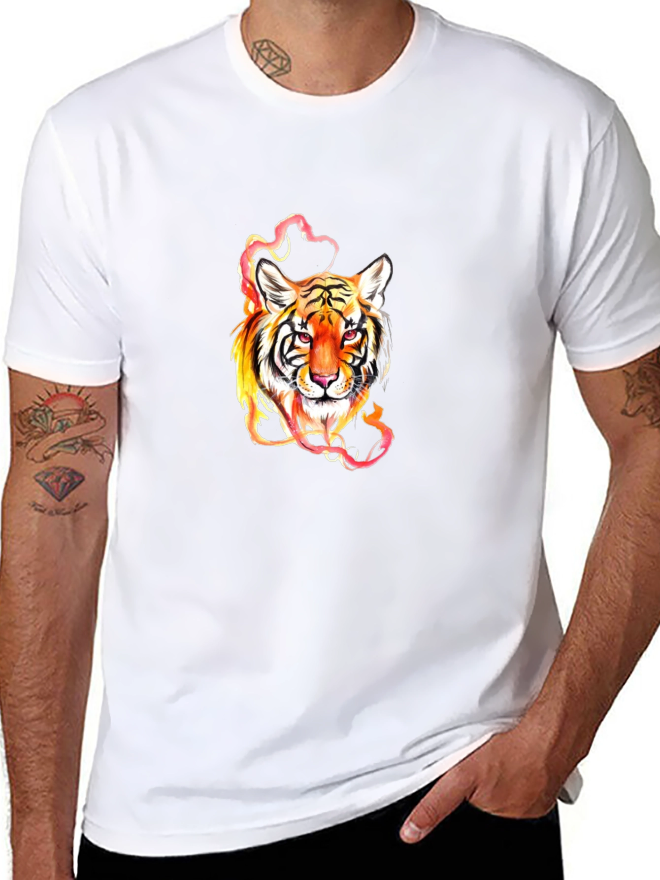 Fiery Tiger Graphic Tee - Premium Comfort