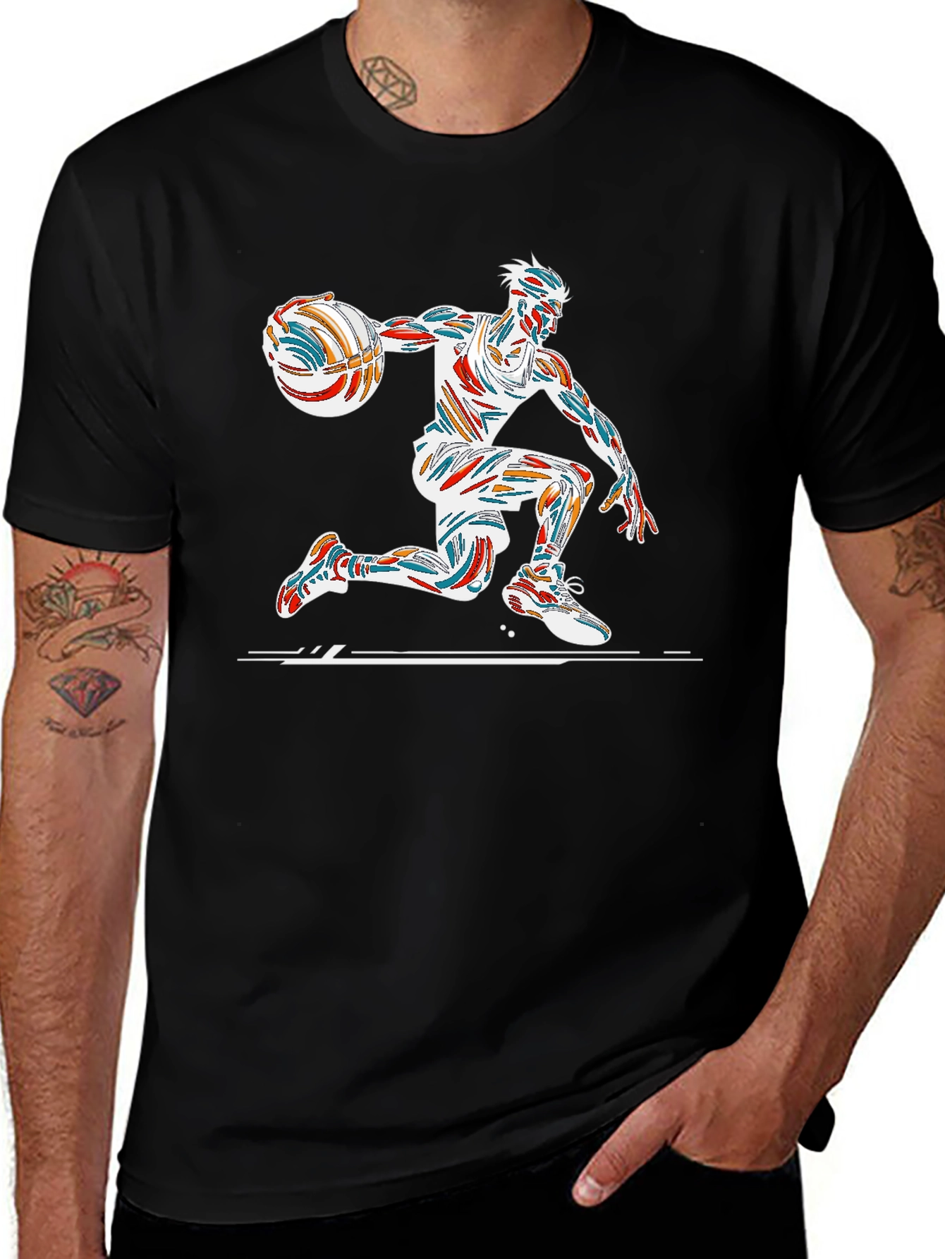 Basketball Player Graphic Print T-Shirt