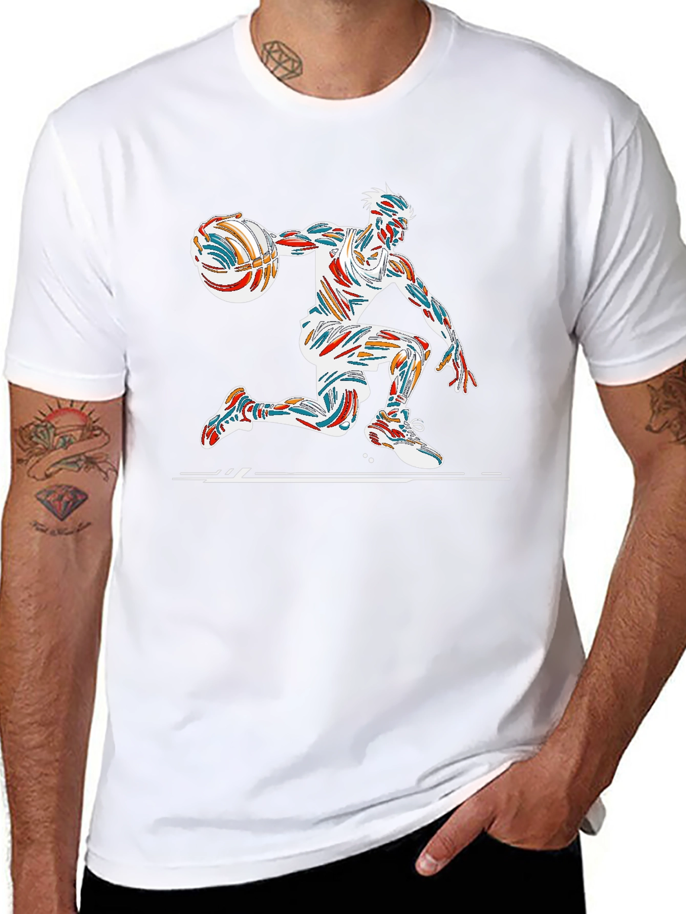 Basketball Player Graphic Print T-Shirt