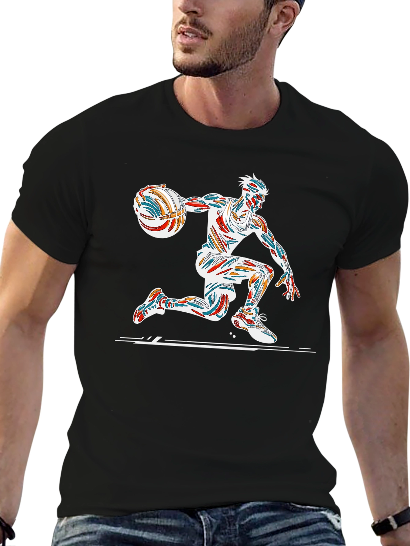 Basketball Player Graphic Print T-Shirt
