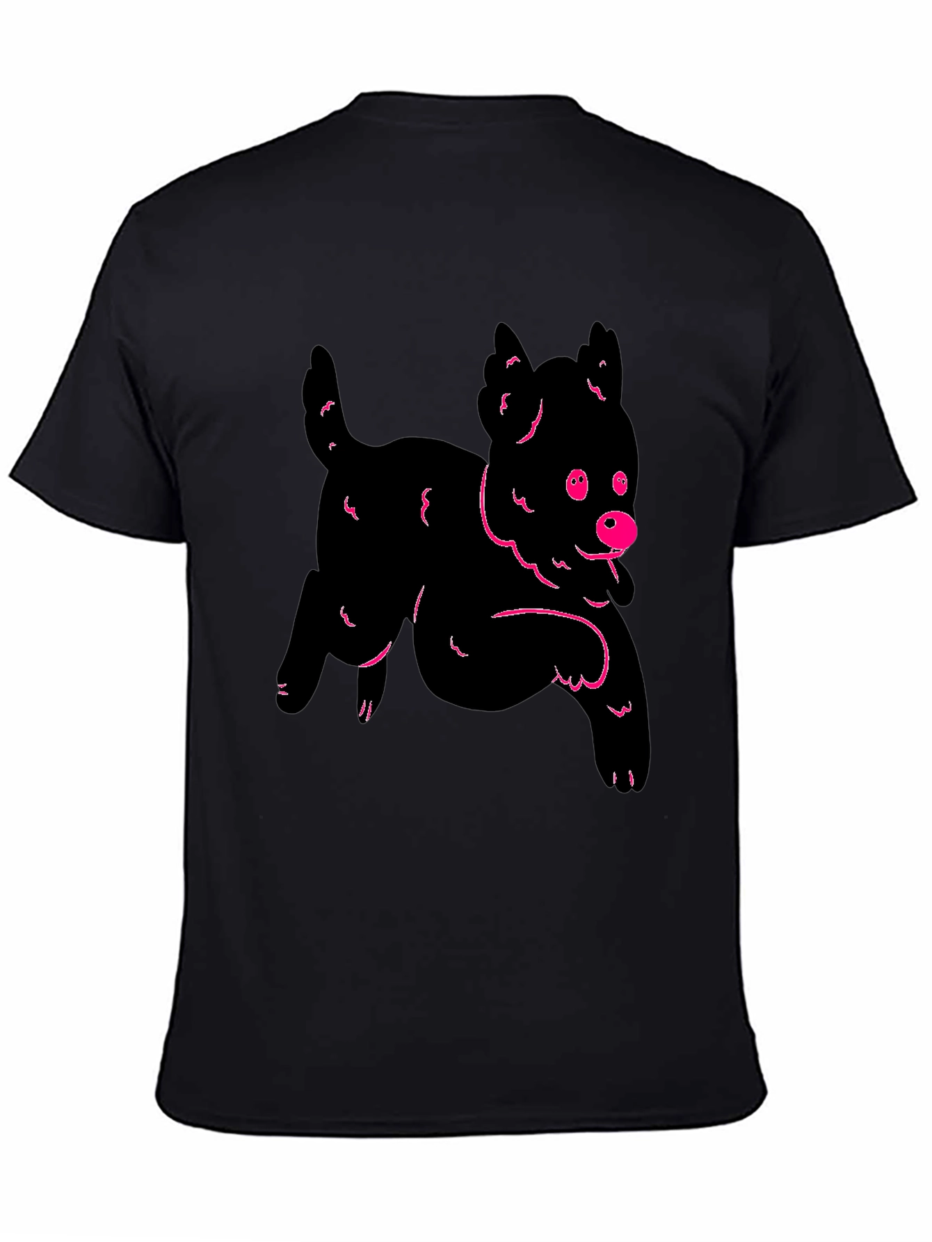 Funky Puppy Graphic Black T-Shirt