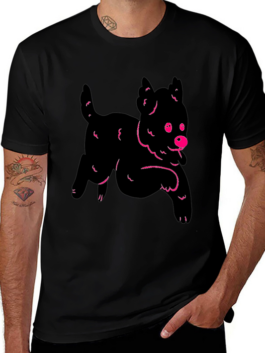 Funky Puppy Graphic Black T-Shirt