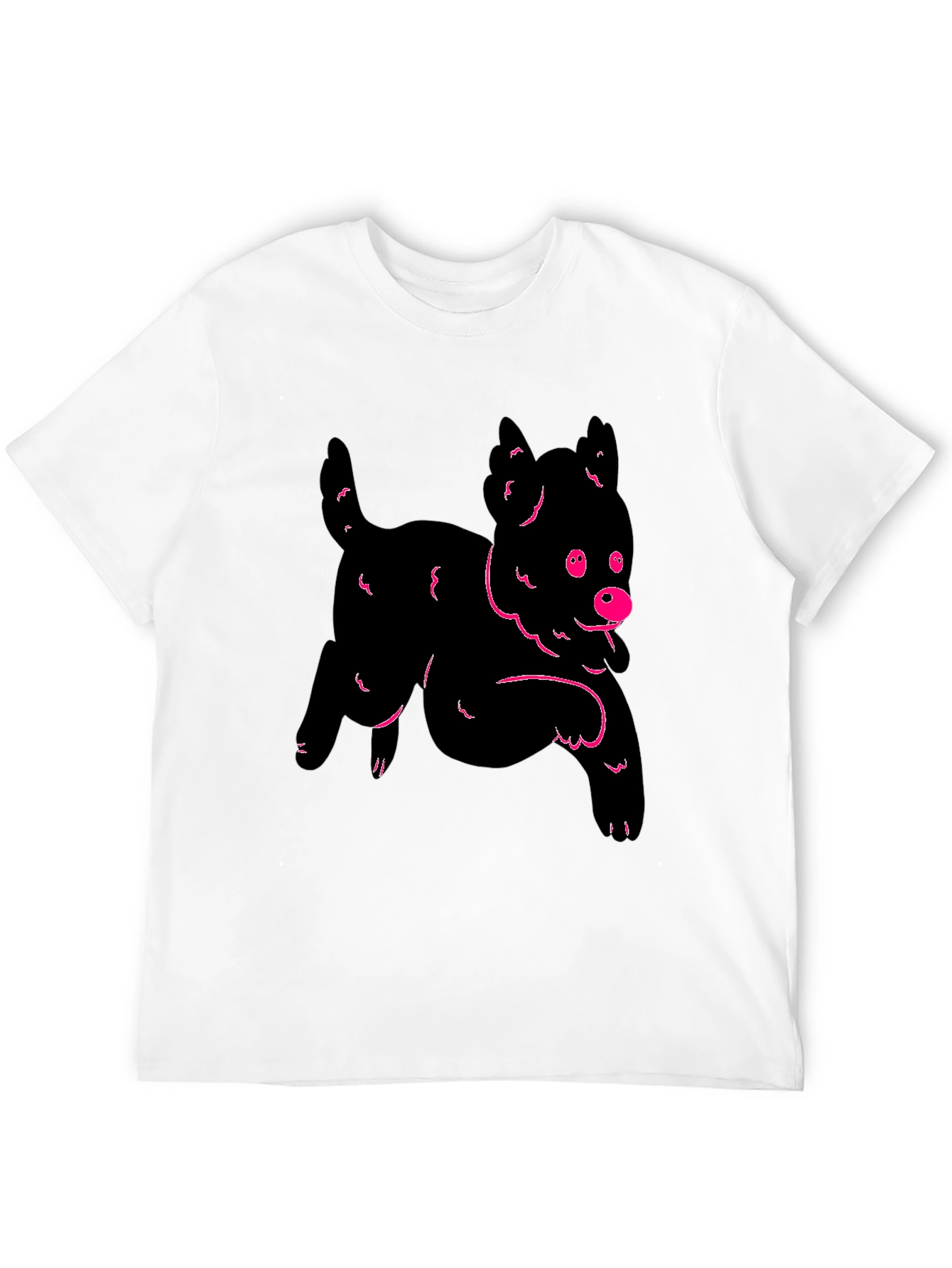 Funky Puppy Graphic Black T-Shirt
