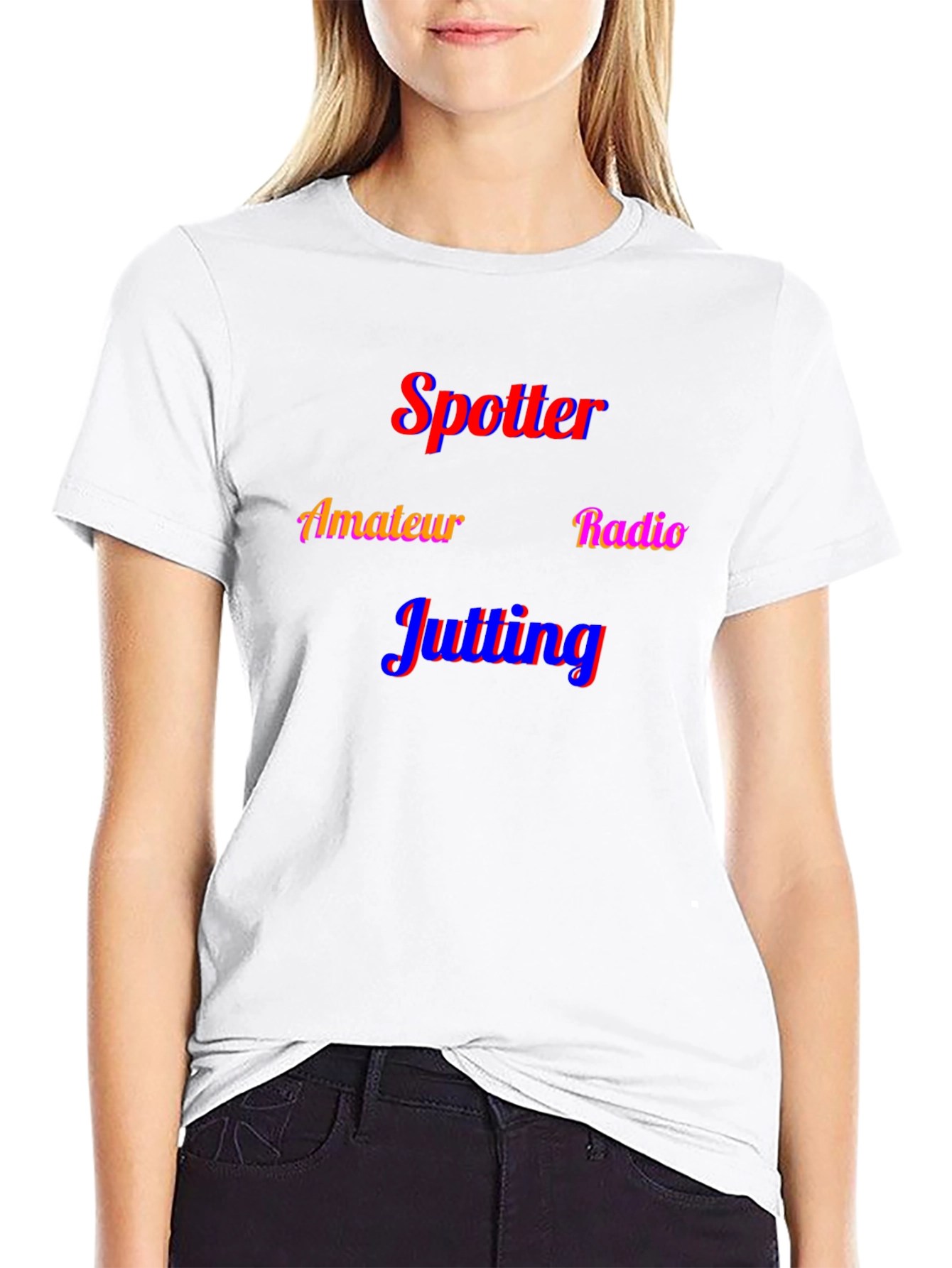 Spotter Amateur Radio Jutting Black T-Shirt
