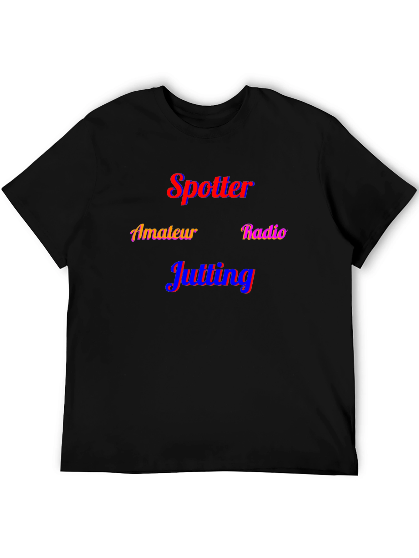 Spotter Amateur Radio Jutting Black T-Shirt