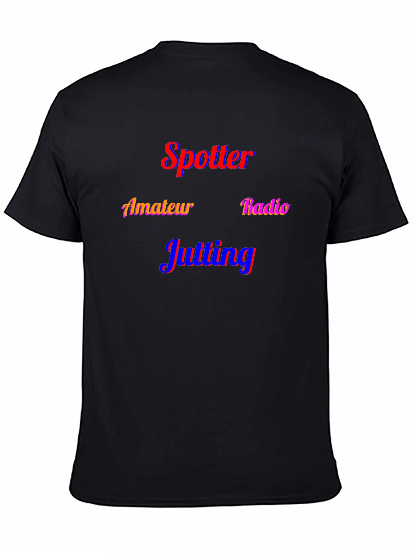 Spotter Amateur Radio Jutting Black T-Shirt