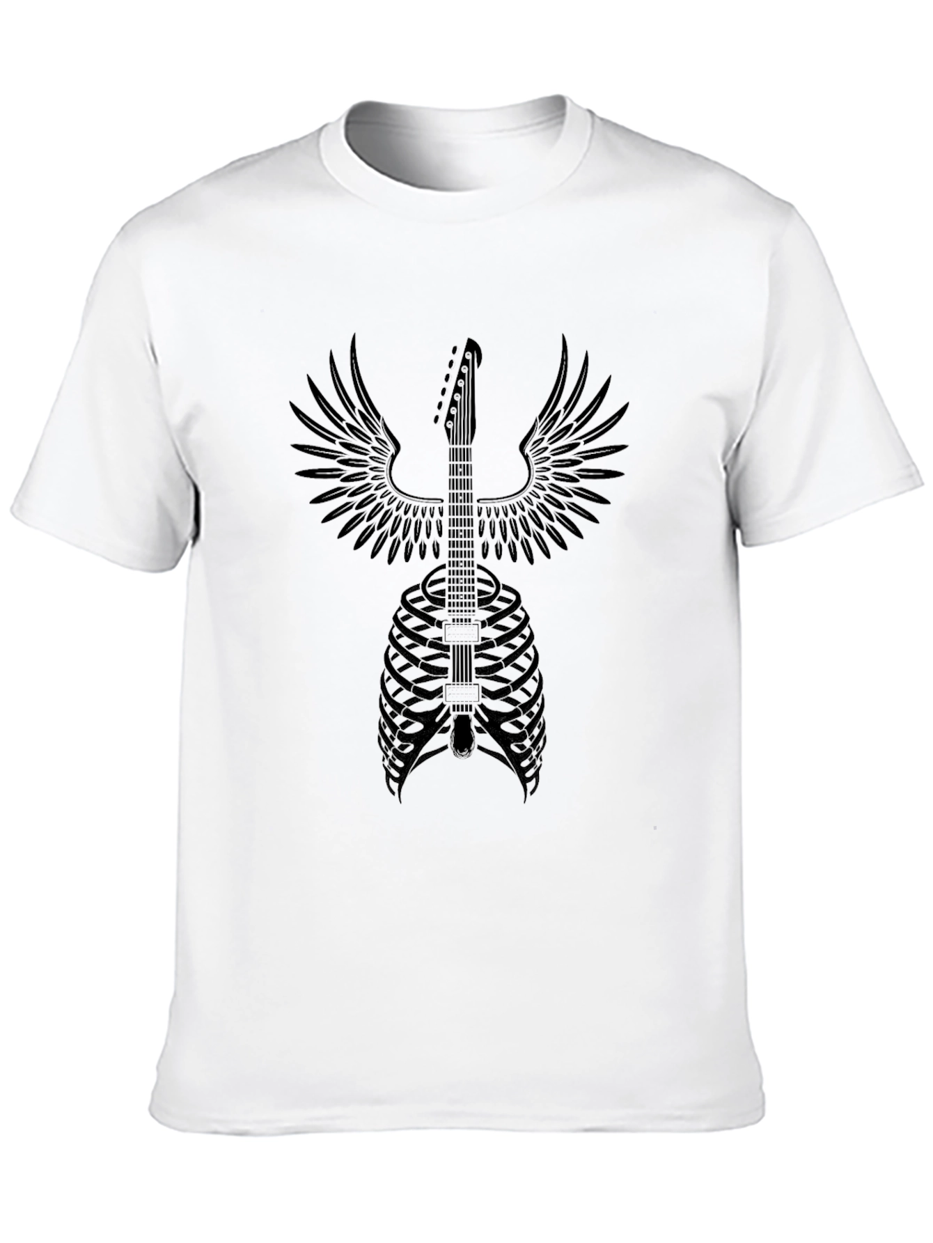 Guitar Wings Rib Cage T-Shirt - Rock Music Tee