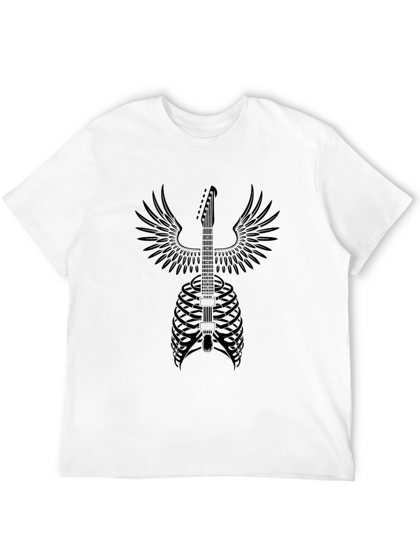 Guitar Wings Rib Cage T-Shirt - Rock Music Tee