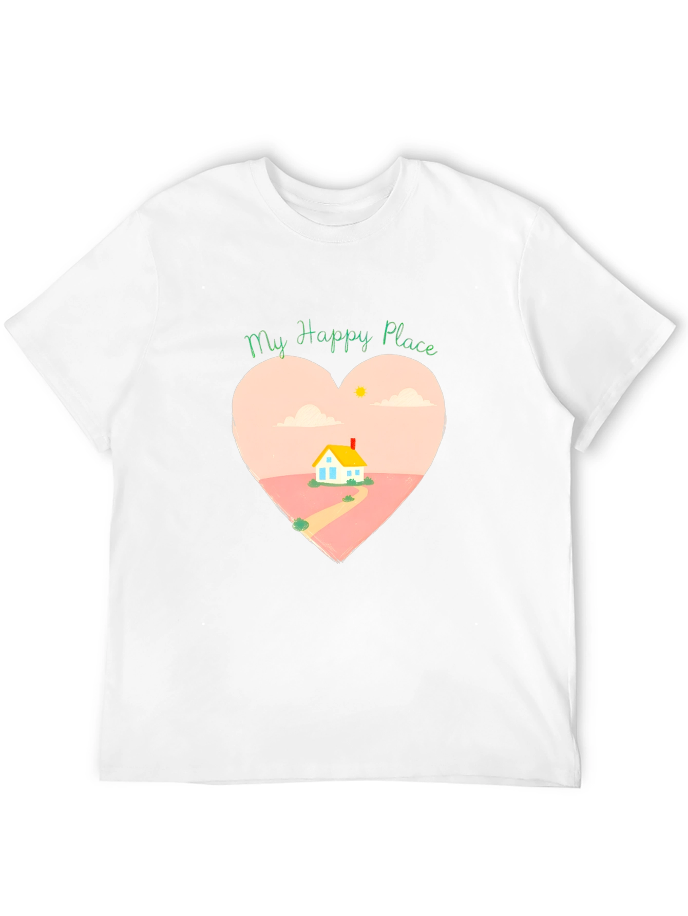 My Happy Place Heart Graphic Tee - Black