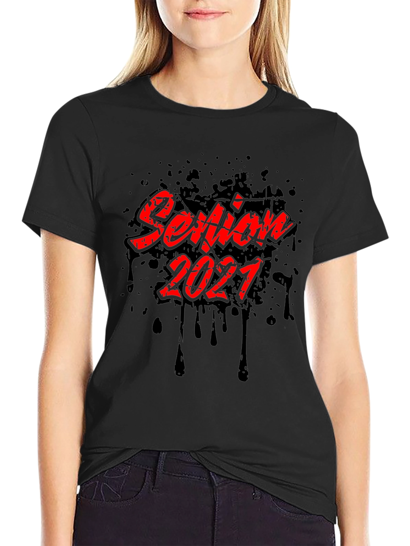 Senior 2021 T-Shirt - Black Graphic Tee