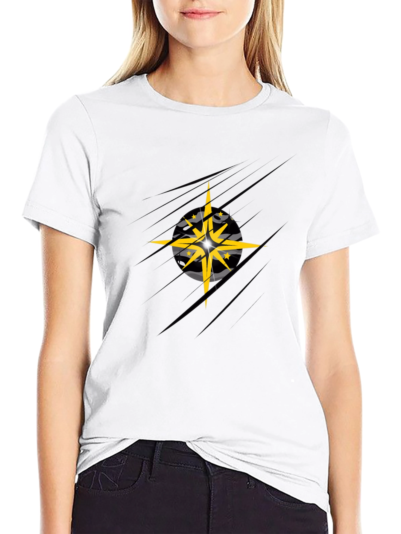 Stylish Graphic Tee - Star Design