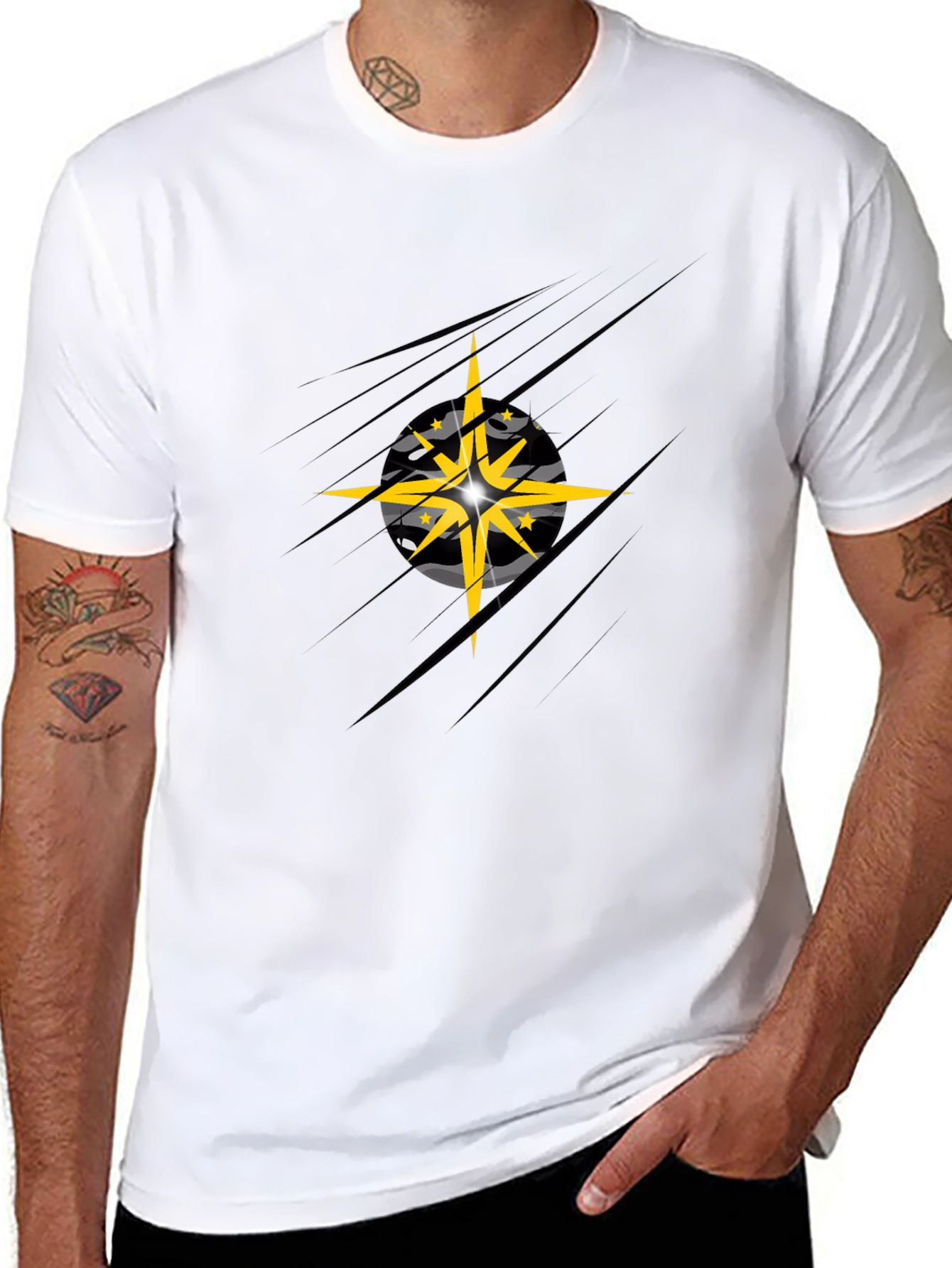 Stylish Graphic Tee - Star Design