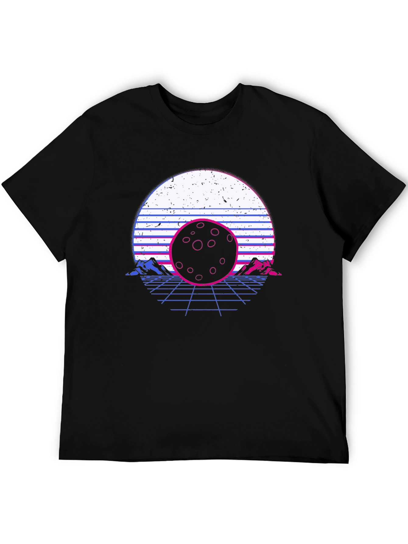 Retro Vaporwave Moonscape Graphic T-Shirt