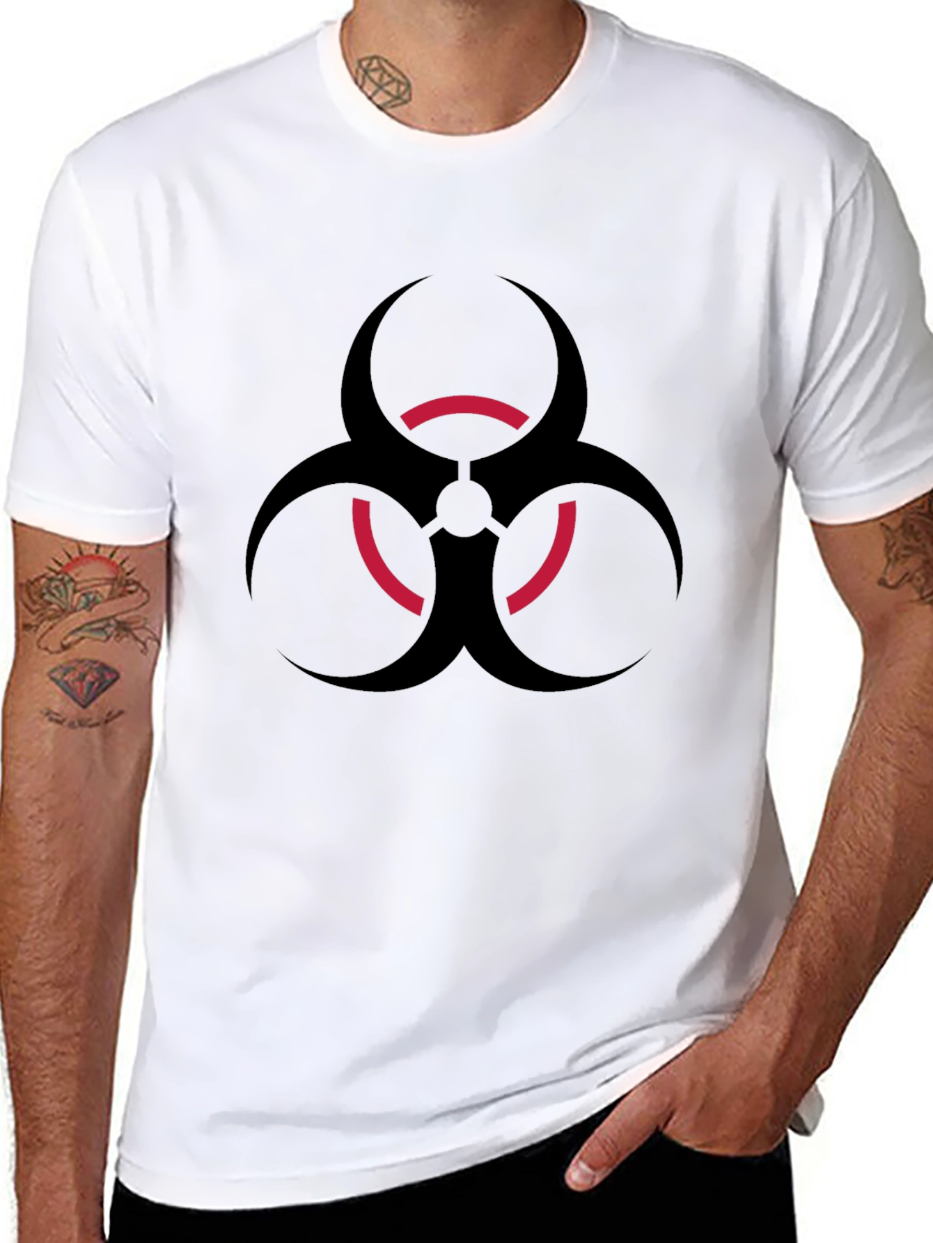 Biohazard Symbol Graphic Black T-Shirt