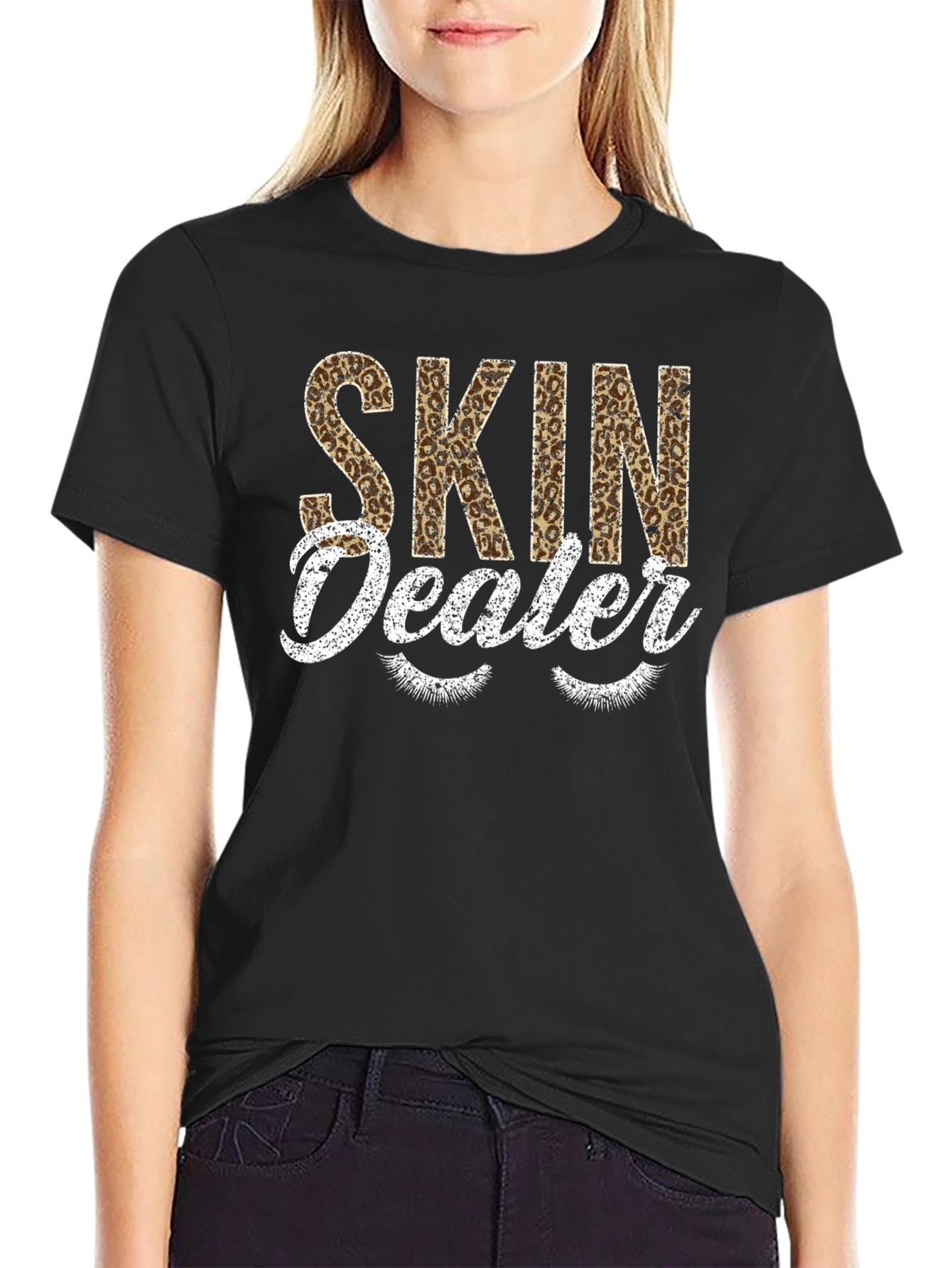 Skin Dealer Leopard Print Graphic T-Shirt