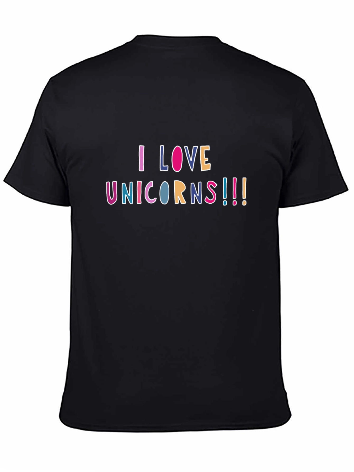 I Love Unicorns Black T-Shirt