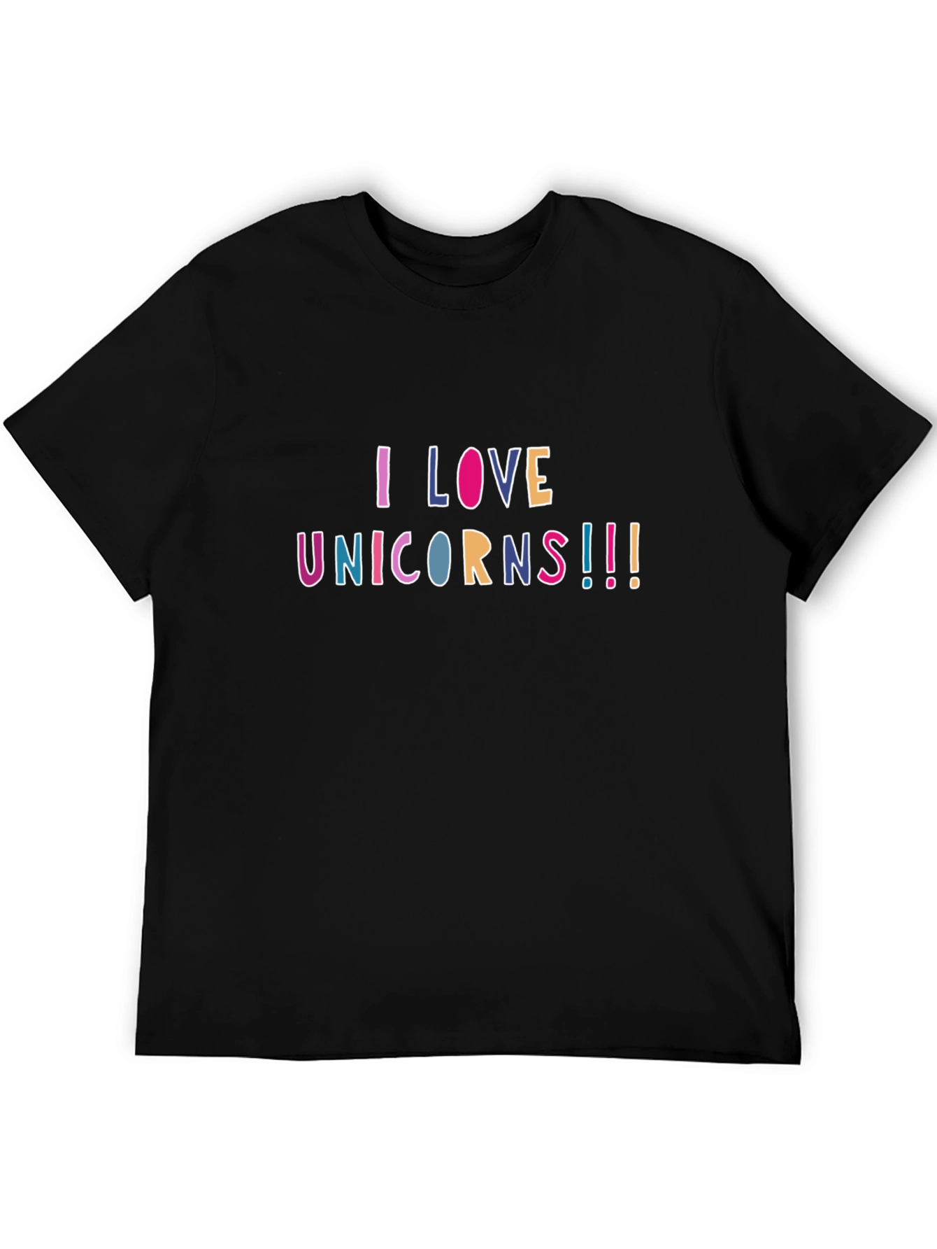 I Love Unicorns Black T-Shirt