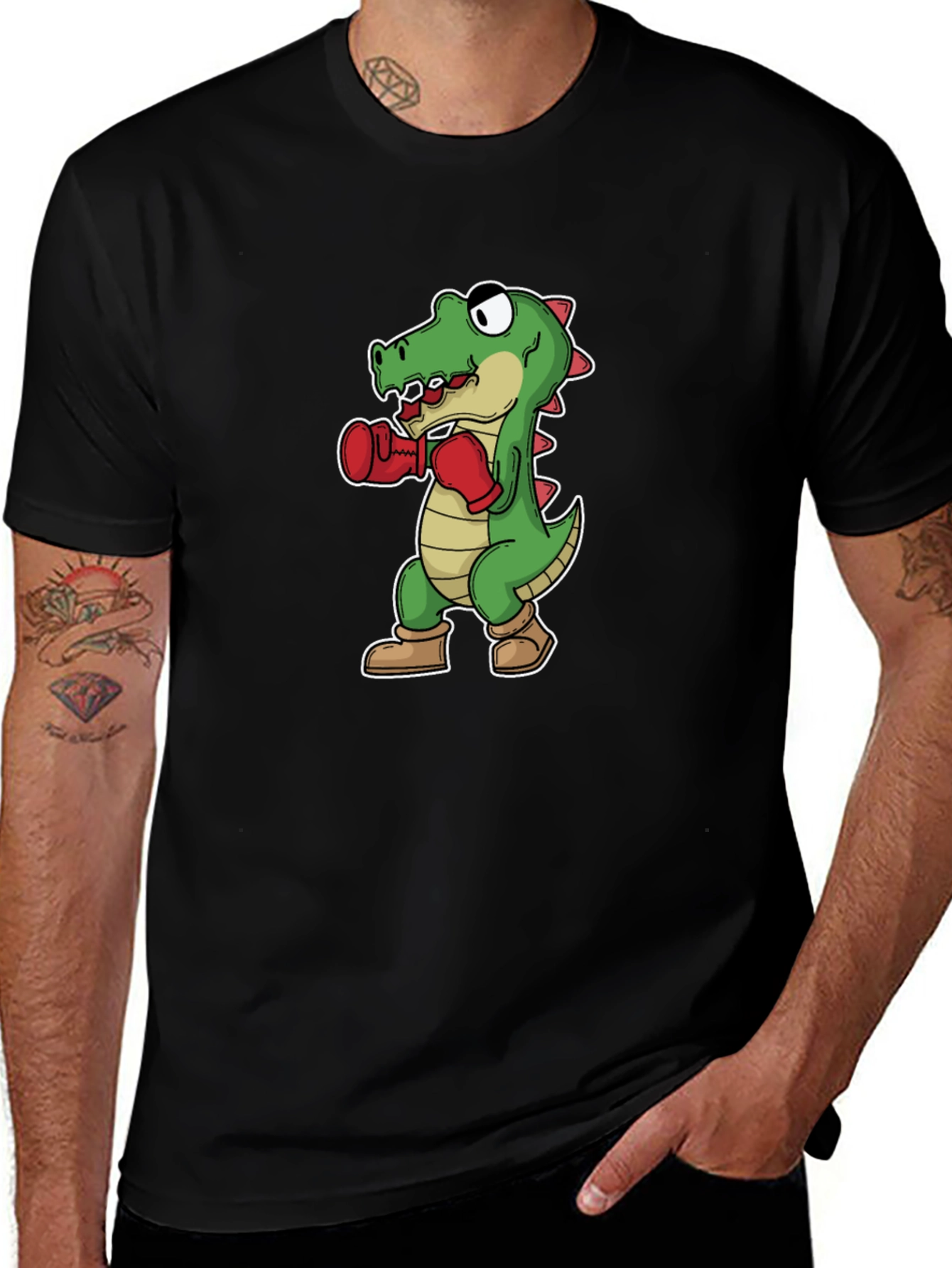 Funny Boxing Alligator Graphic T-Shirt