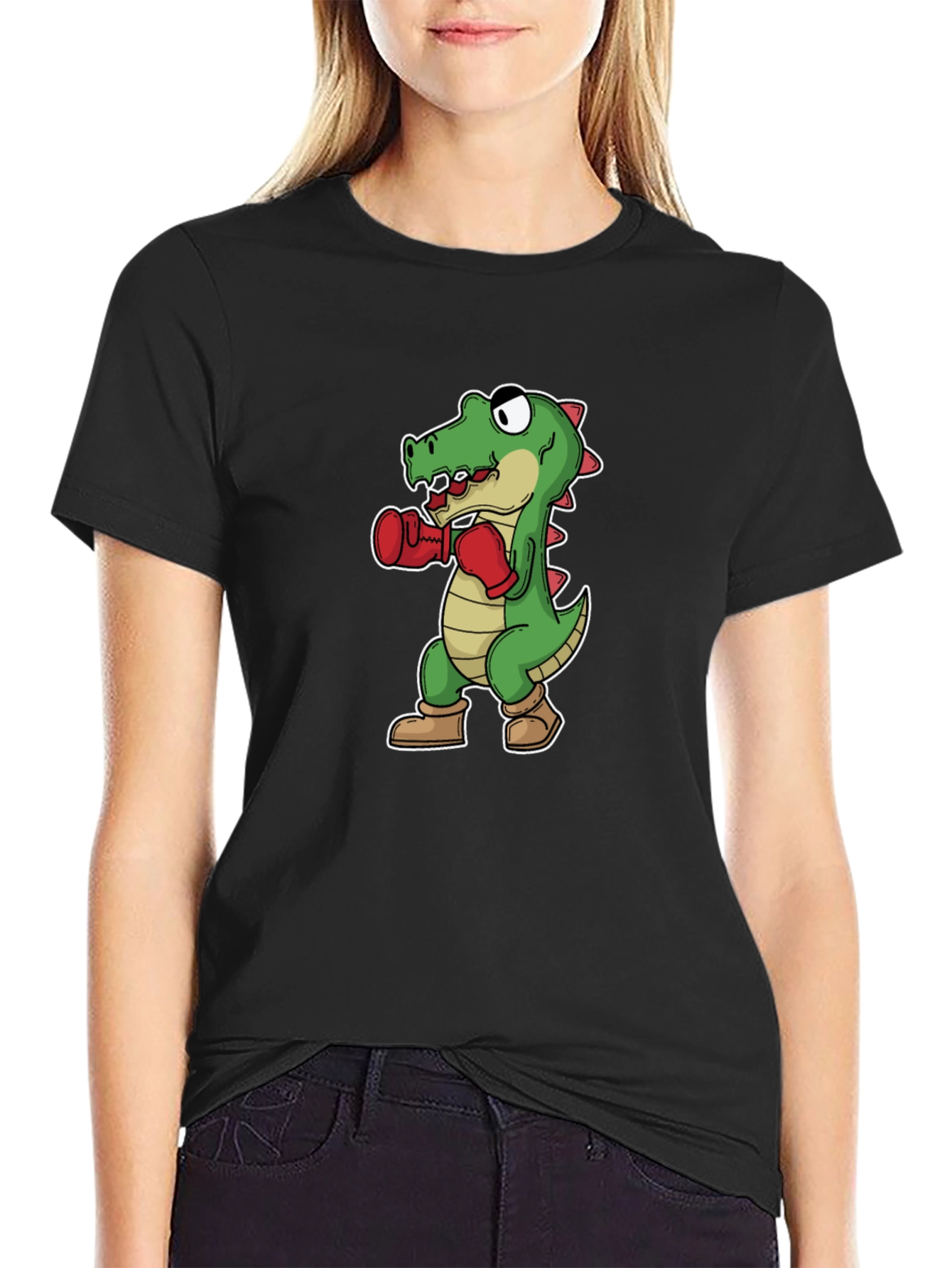 Funny Boxing Alligator Graphic T-Shirt