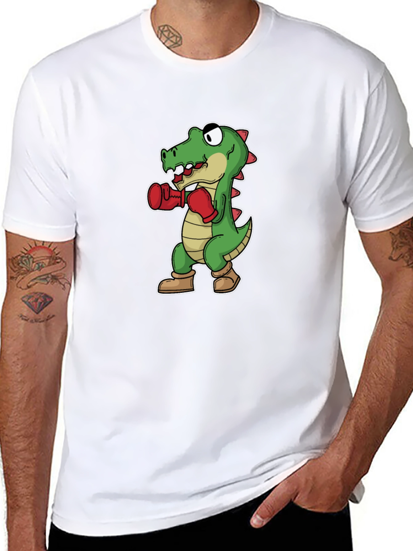 Funny Boxing Alligator Graphic T-Shirt