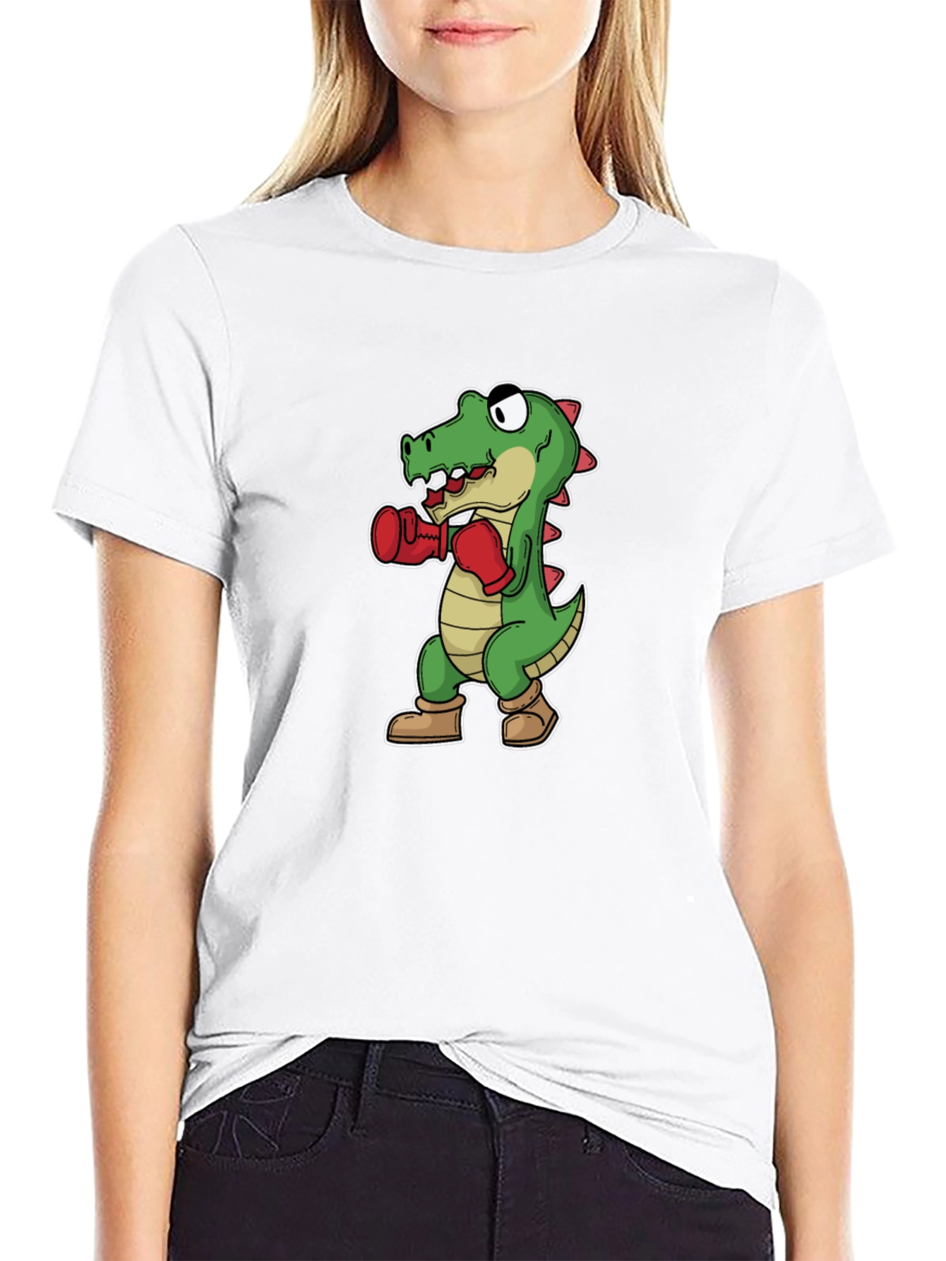 Funny Boxing Alligator Graphic T-Shirt