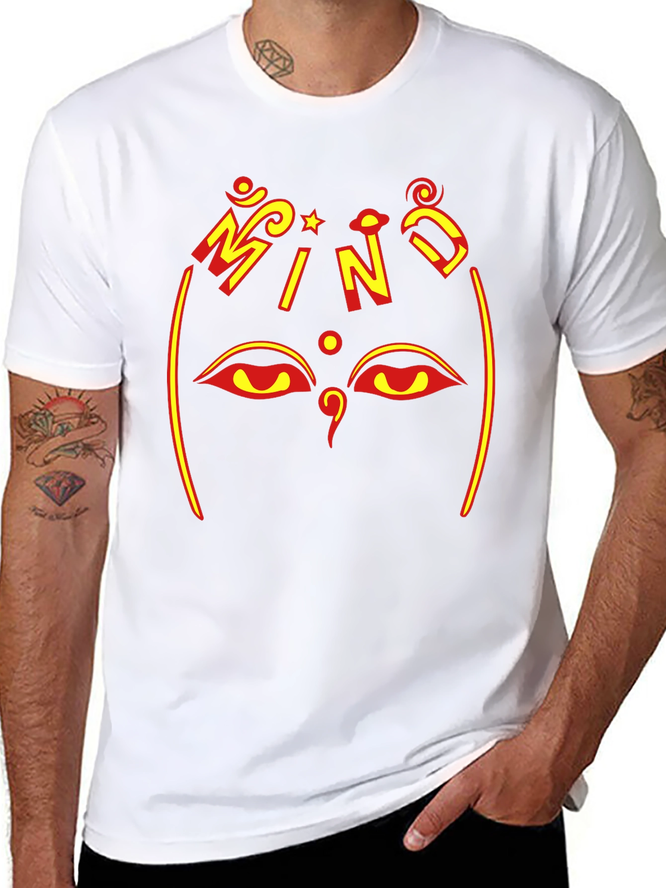 Mind Tee - Graphic Print Black Cotton T-Shirt